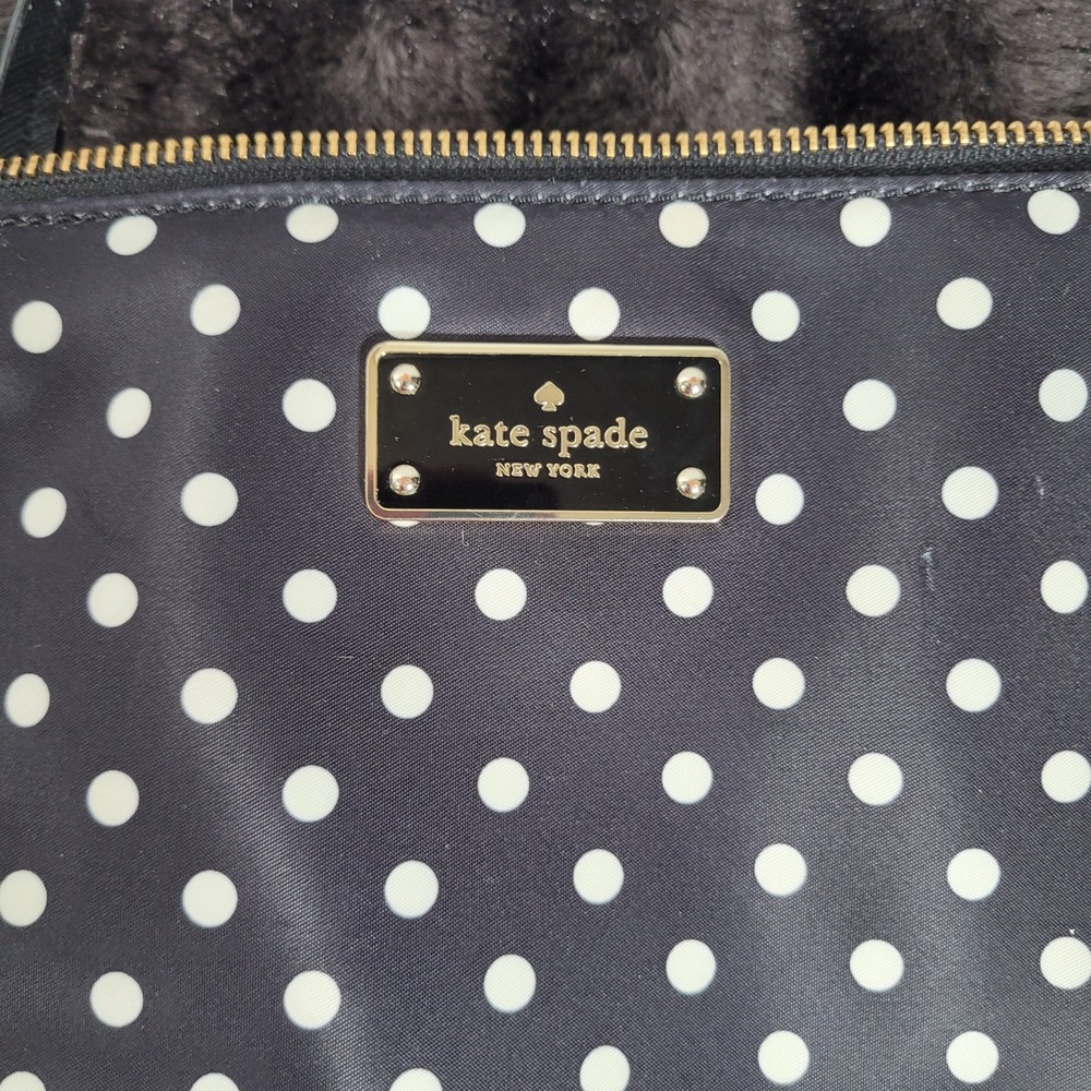 Kate Spade Polka Dot Nylon Calista Laptop Bag Black White Work Tote WKRU1900